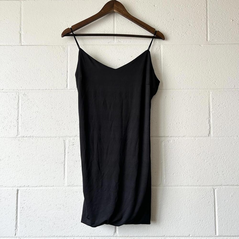 Justify Black Spaghetti Strap Scrunch Bodycon Fitted Dress Women’s Large